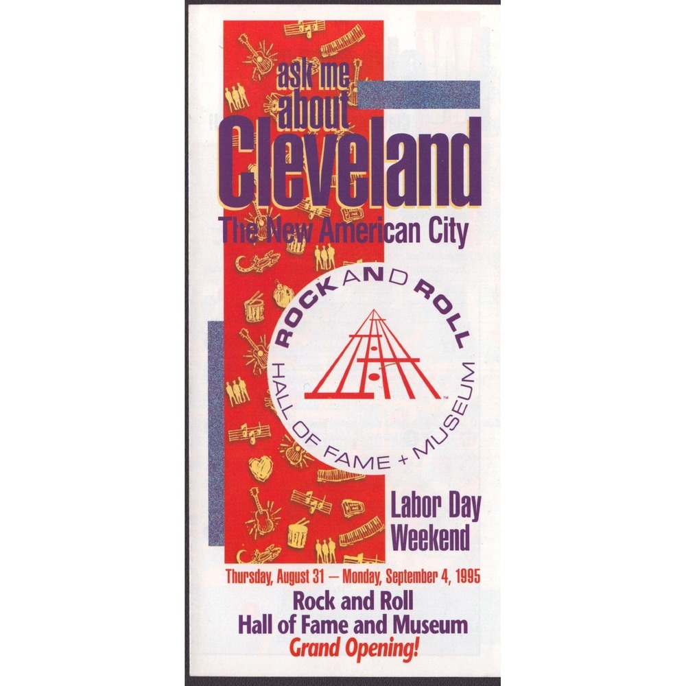 Vintage 1995 Rock and Roll Hall of Fame Grand Opening Cleveland Brochure Map